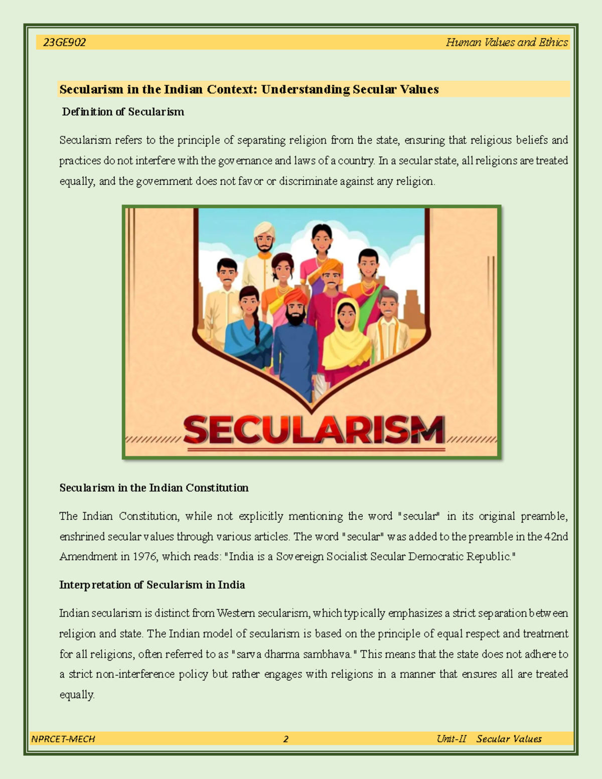 What Is Indian Secularism