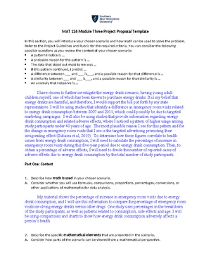 Proposal on the Impact of Energy Drinks on Minors, MAT 126, Module 3 ...