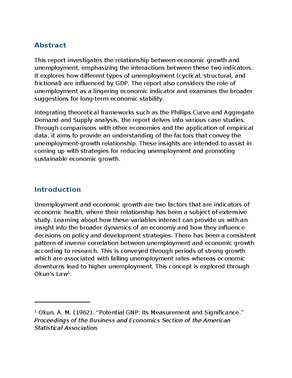 ECON 101: Exploring Economic Growth & Unemployment Dynamics - Studocu
