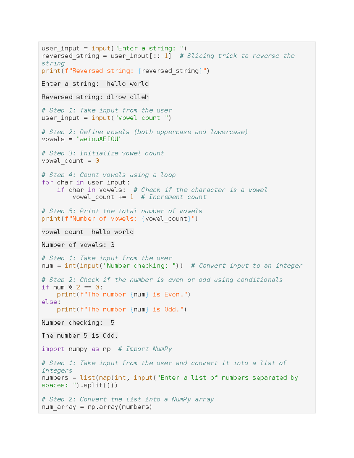 Python solutions for string manipulation and number checking - Studocu