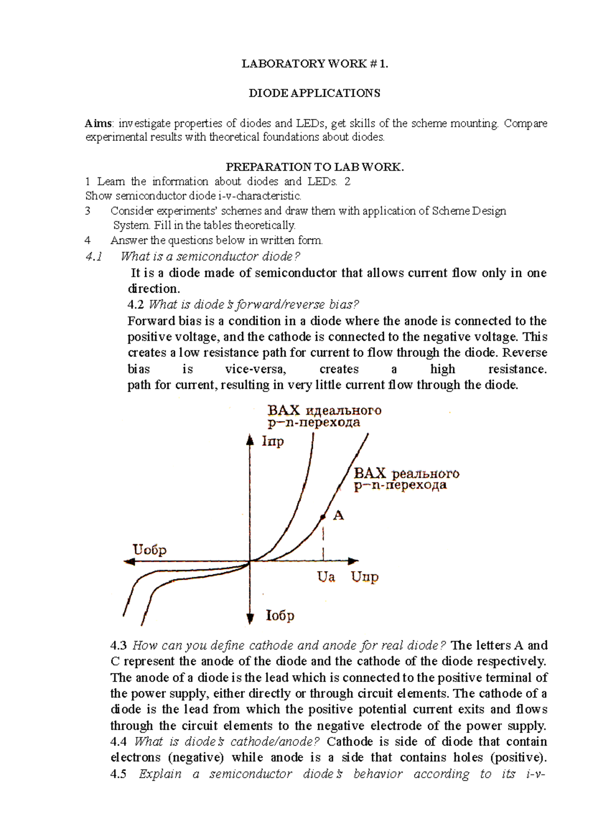 Laboratory Work #1: Diode Applications and Properties Analysis - Studocu