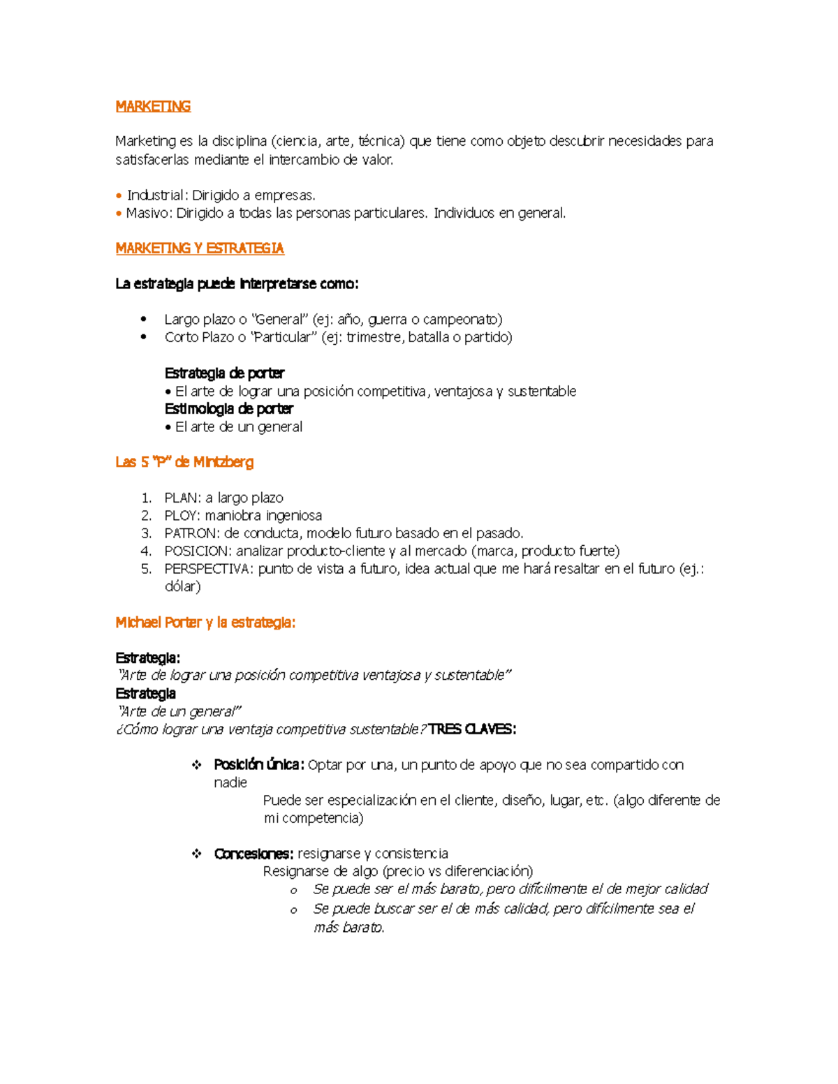 Marketing 1 Parcial: Estrategias y Conceptos Clave - Studocu
