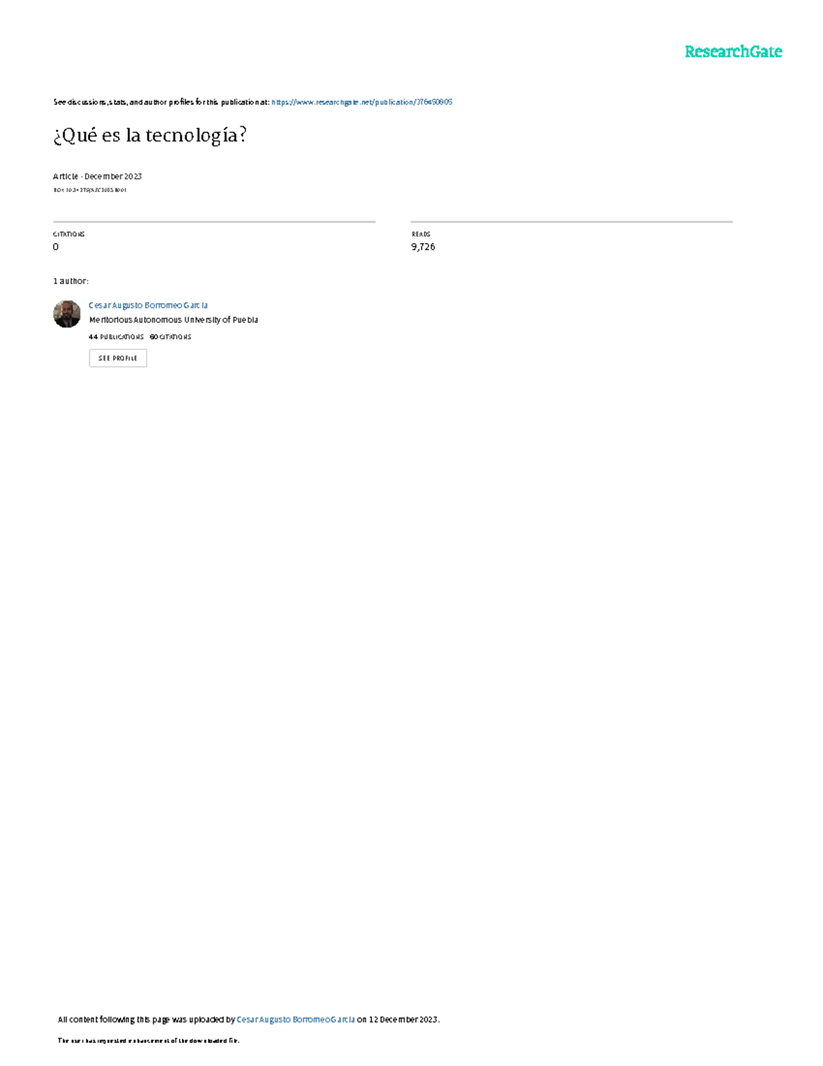 Azcatl borromeo tecnologia - See discussions, stats, and author ...