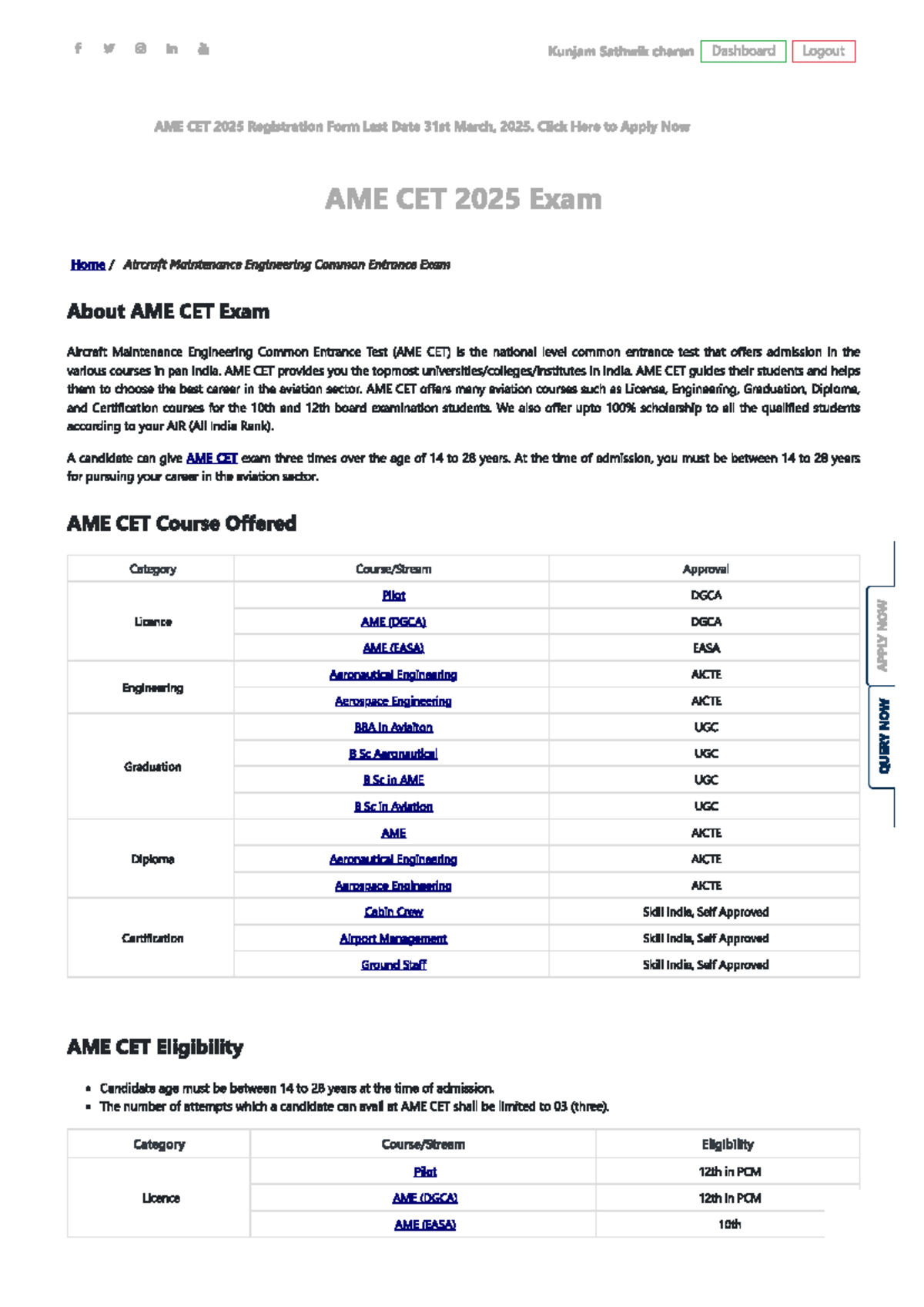 AME CET 2025 Registration Details and Exam Information Guide - Studocu