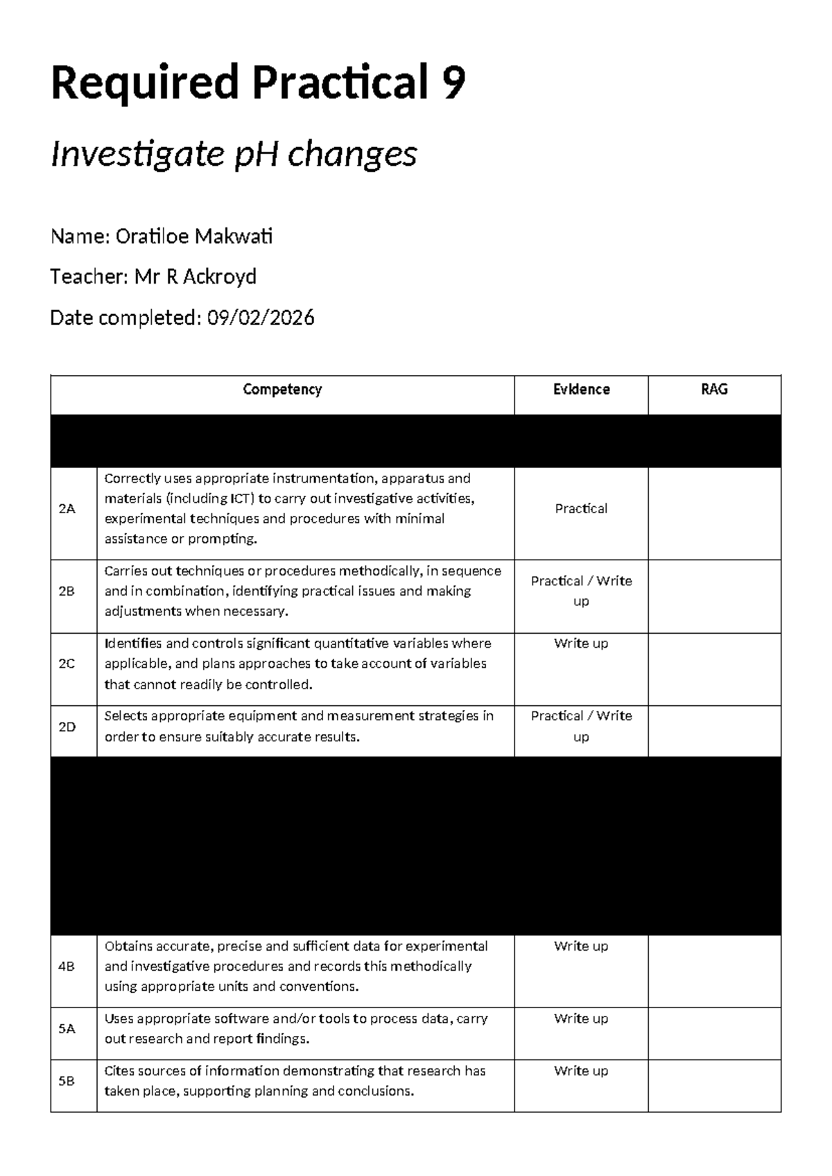 Required Practical 9: pH Changes Investigation Write Up - Studocu