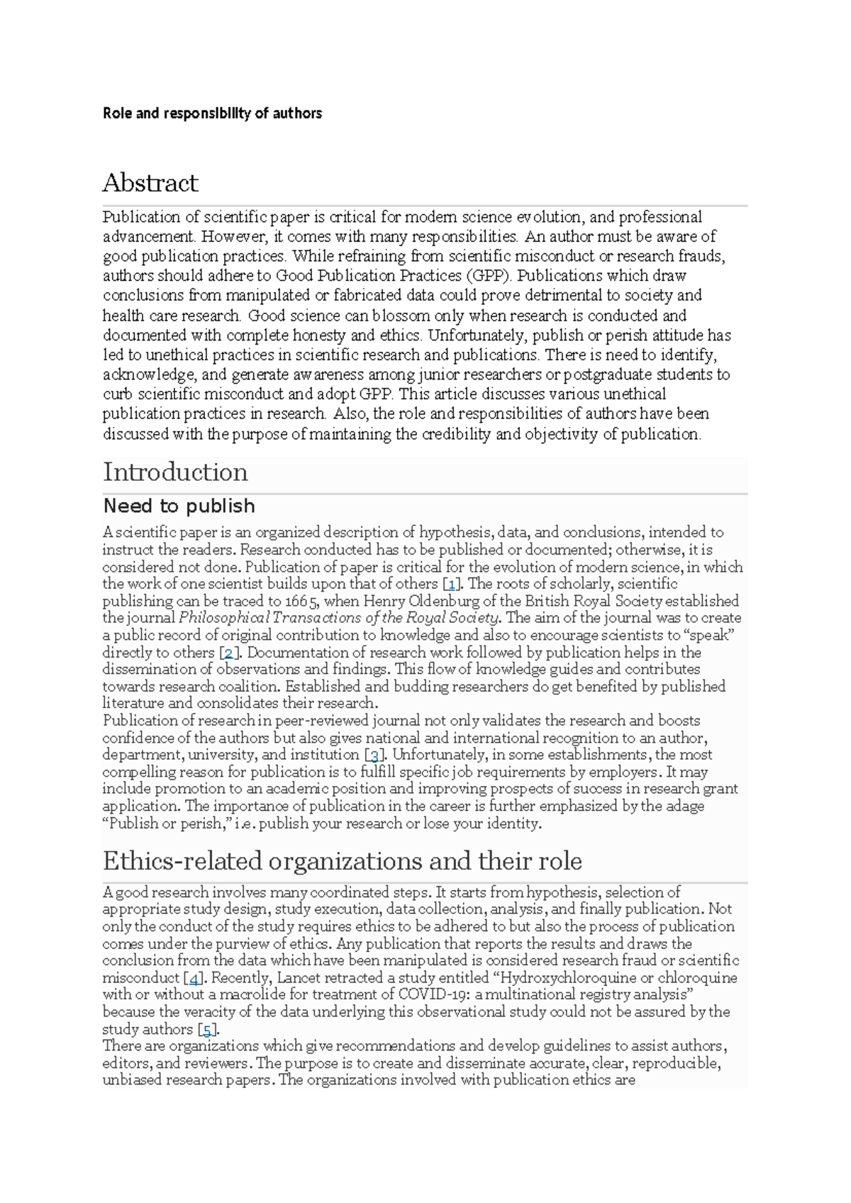 Research MNVCethics - Role and responsibility of authors Abstract ...