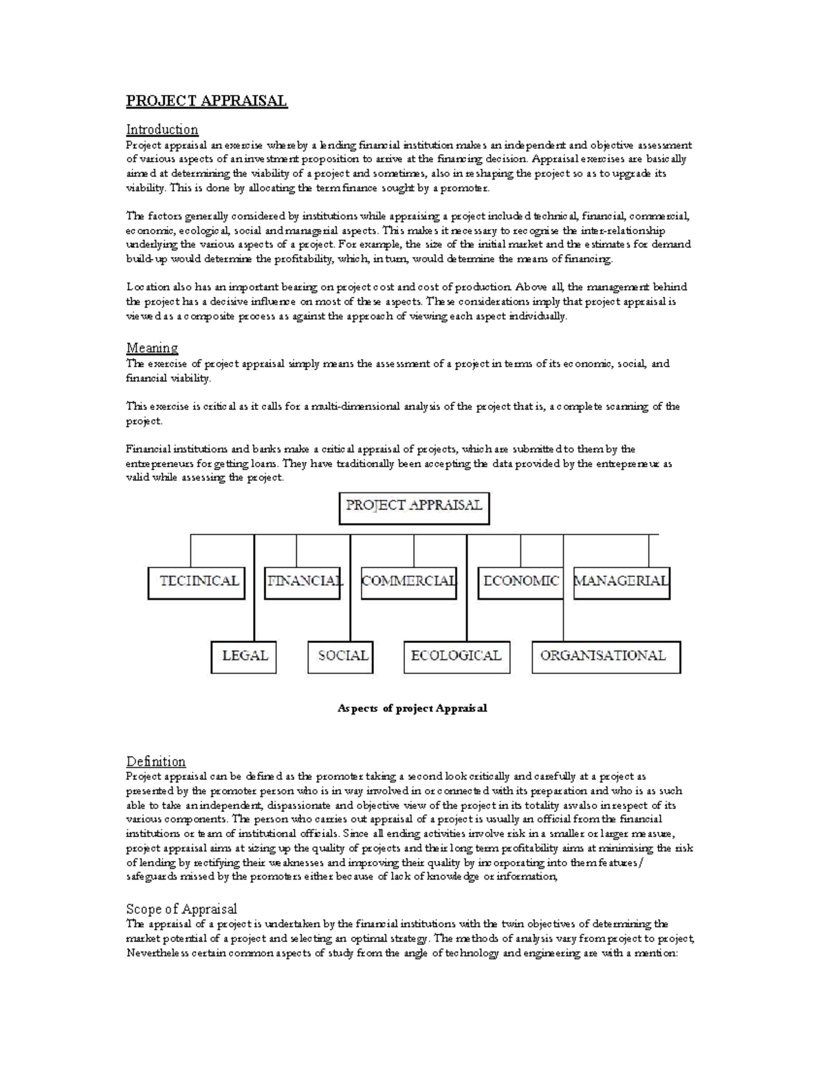 Project Appraisal: An In-Depth Analysis for Viable Investments - Studocu
