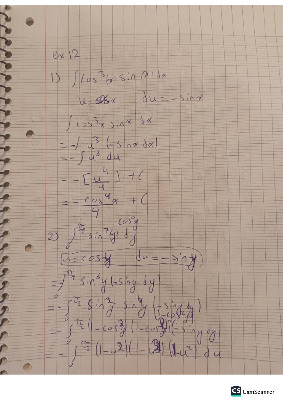 Calculus Integration Techniques - Exercise Set 12 (DOC-20250924) - Studocu