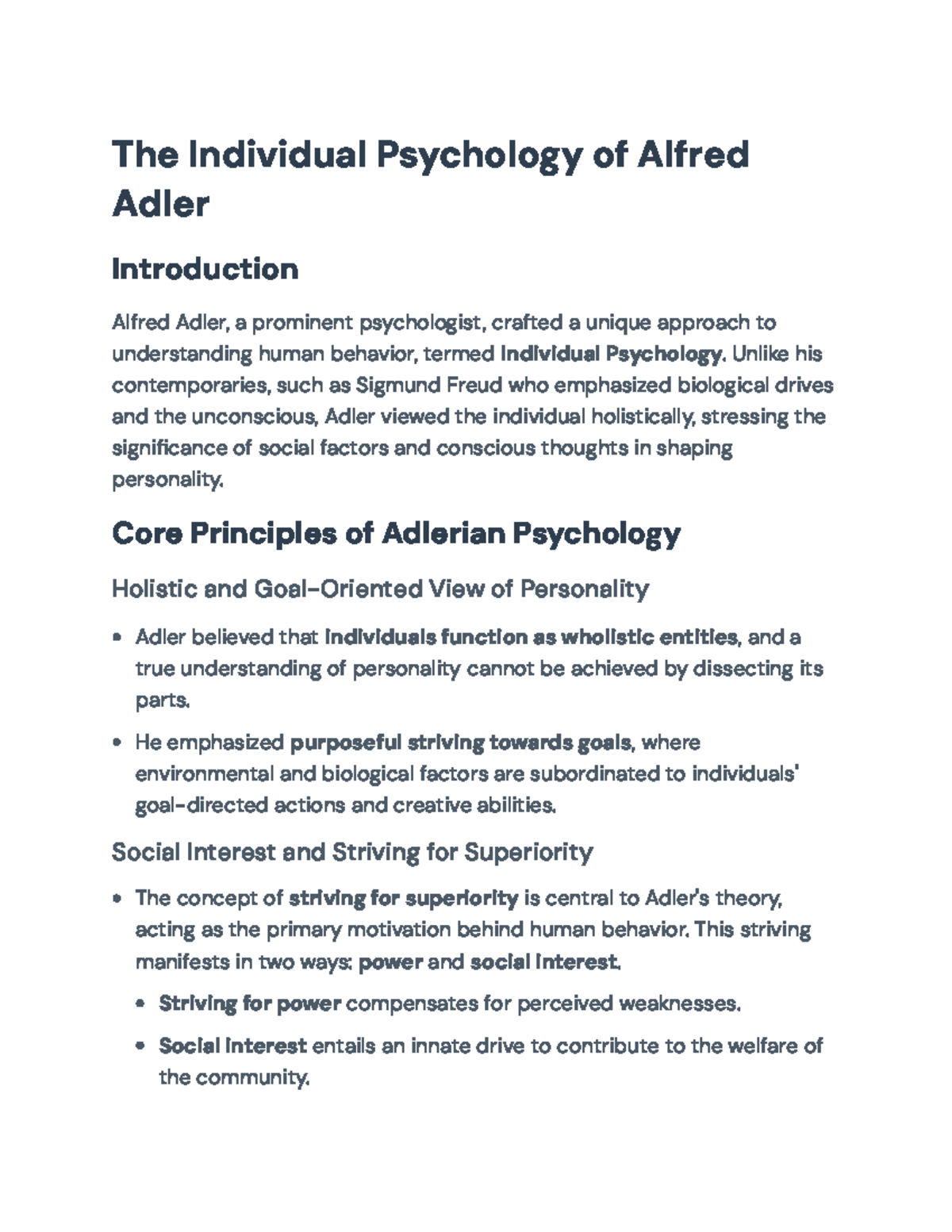 Adler PSY 101: Overview of Individual Psychology Concepts ...