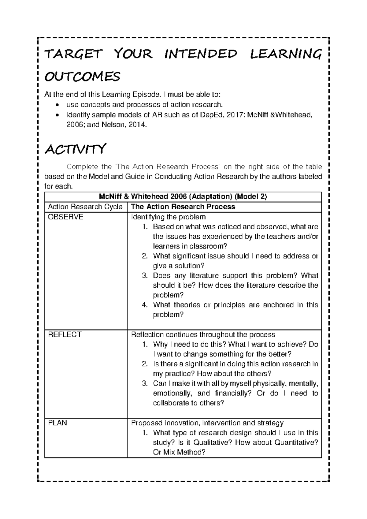 Action Research Process: Insights from Field Study 2_Episode 3 - Studocu