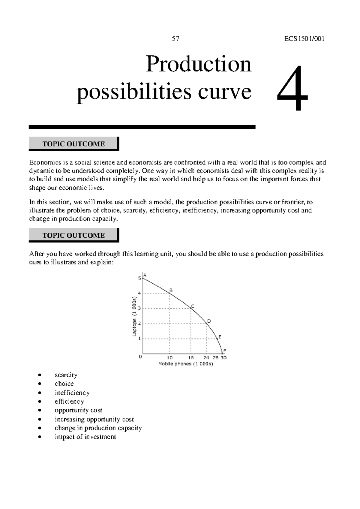 ECS1501 Production Possibilities Curve - Comprehensive Exam Notes - Studocu