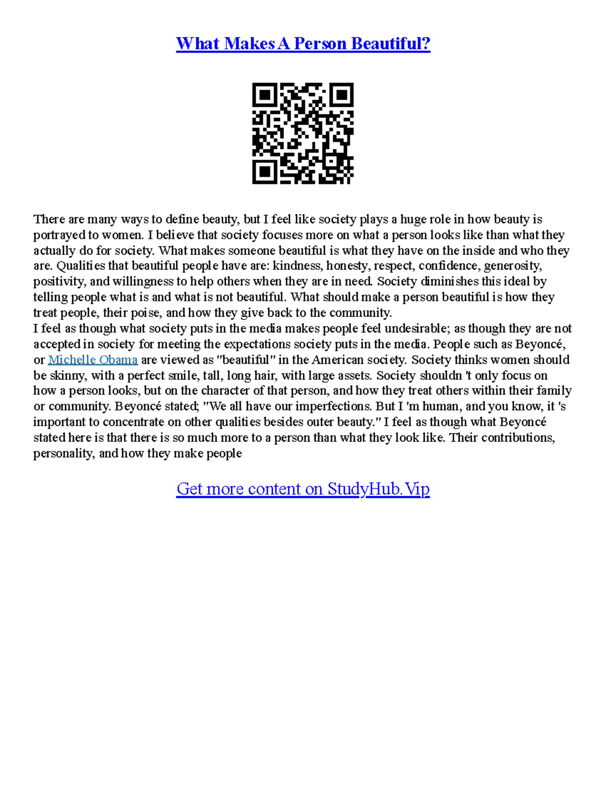 500-Word Essay Example: Personal Reflection and Aspirations - Studocu