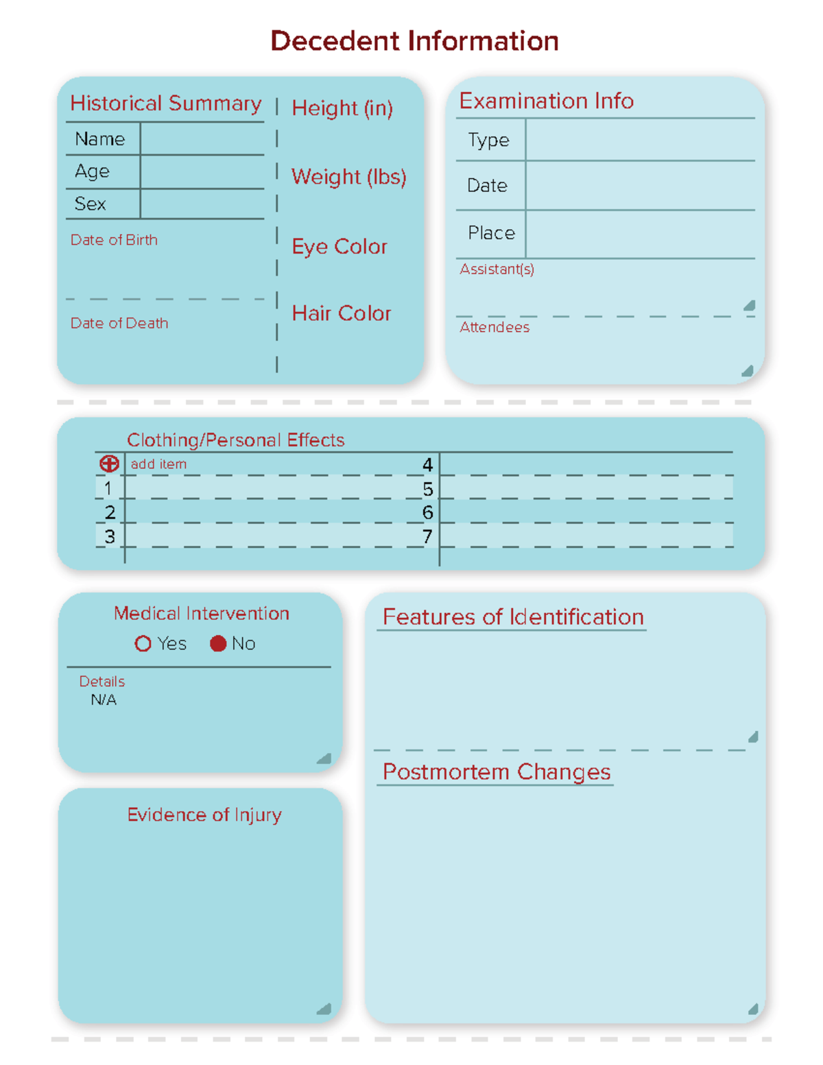 PBS Autopsy Report Template - Postmortem Changes Features of ...