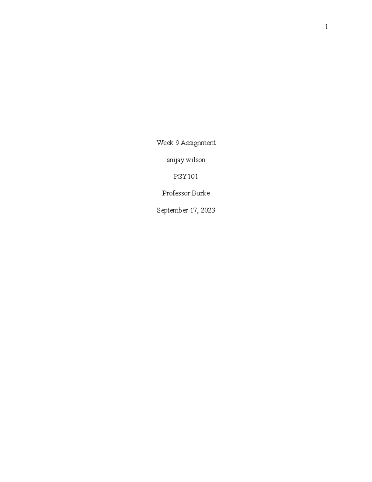 PSY101 Week 9 Assignment: Understanding Behavior, Motivation, and ...