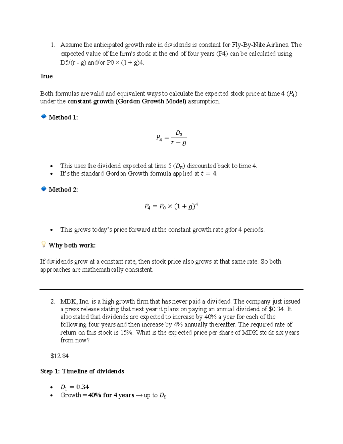 Sample Exam - Practice Questions for FIN 101 Final Exam - Studocu