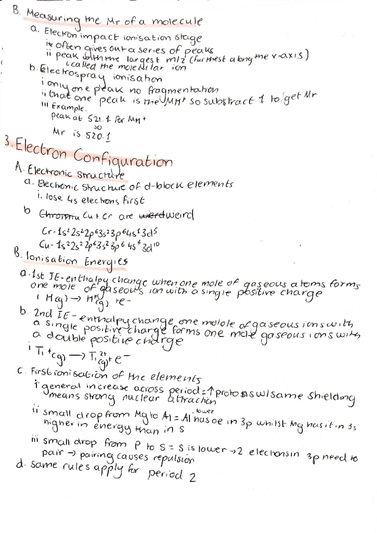 Chemistry 101: Notes on Atomic Structure & Ionization Energies - Studocu