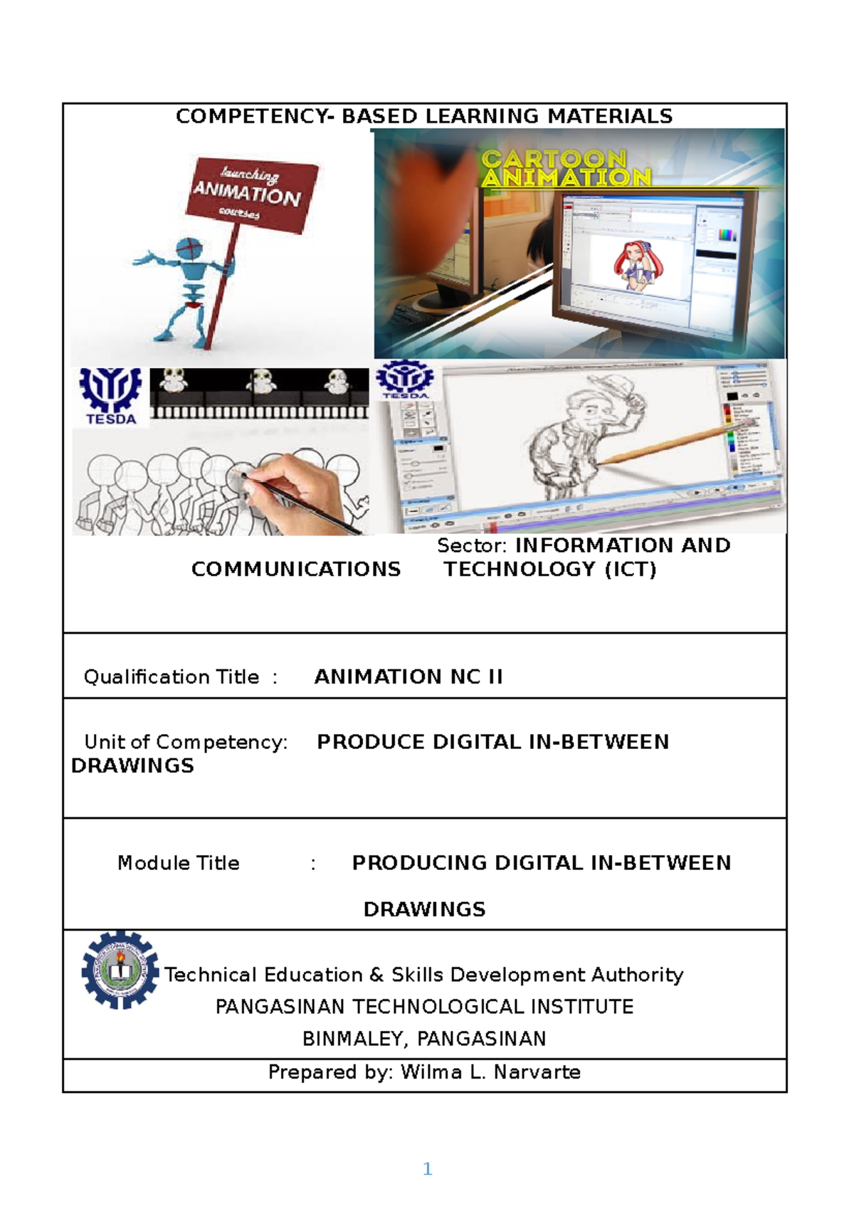 CBLM for Animation NC II: Producing Digital In-Between Drawings - Document Preview