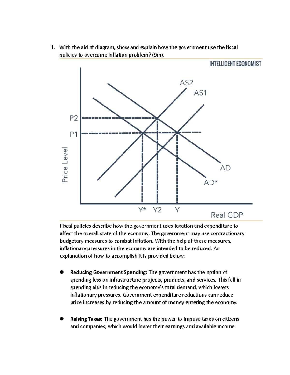 Fiscal Policy Strategies to Combat Inflation: Tutorial Notes - Studocu