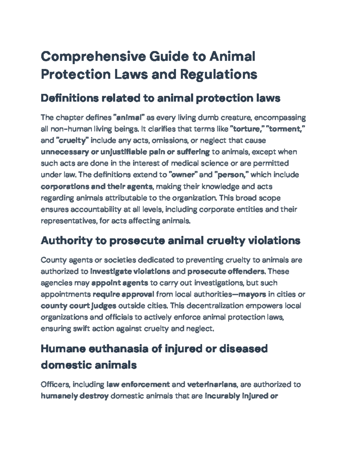 Comprehensive Overview of Animal Protection Laws & Regulations 101 ...