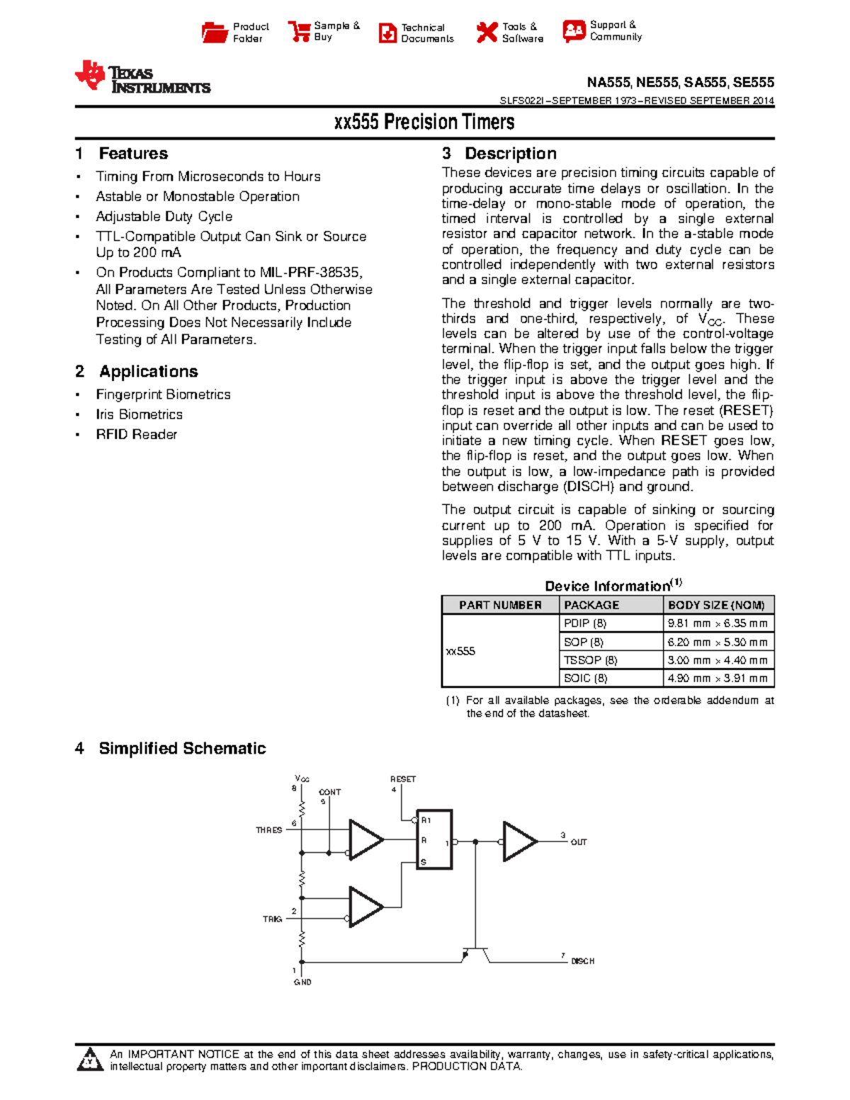 NE555 Datasheet: Features, Applications & Specifications Overview - Studocu