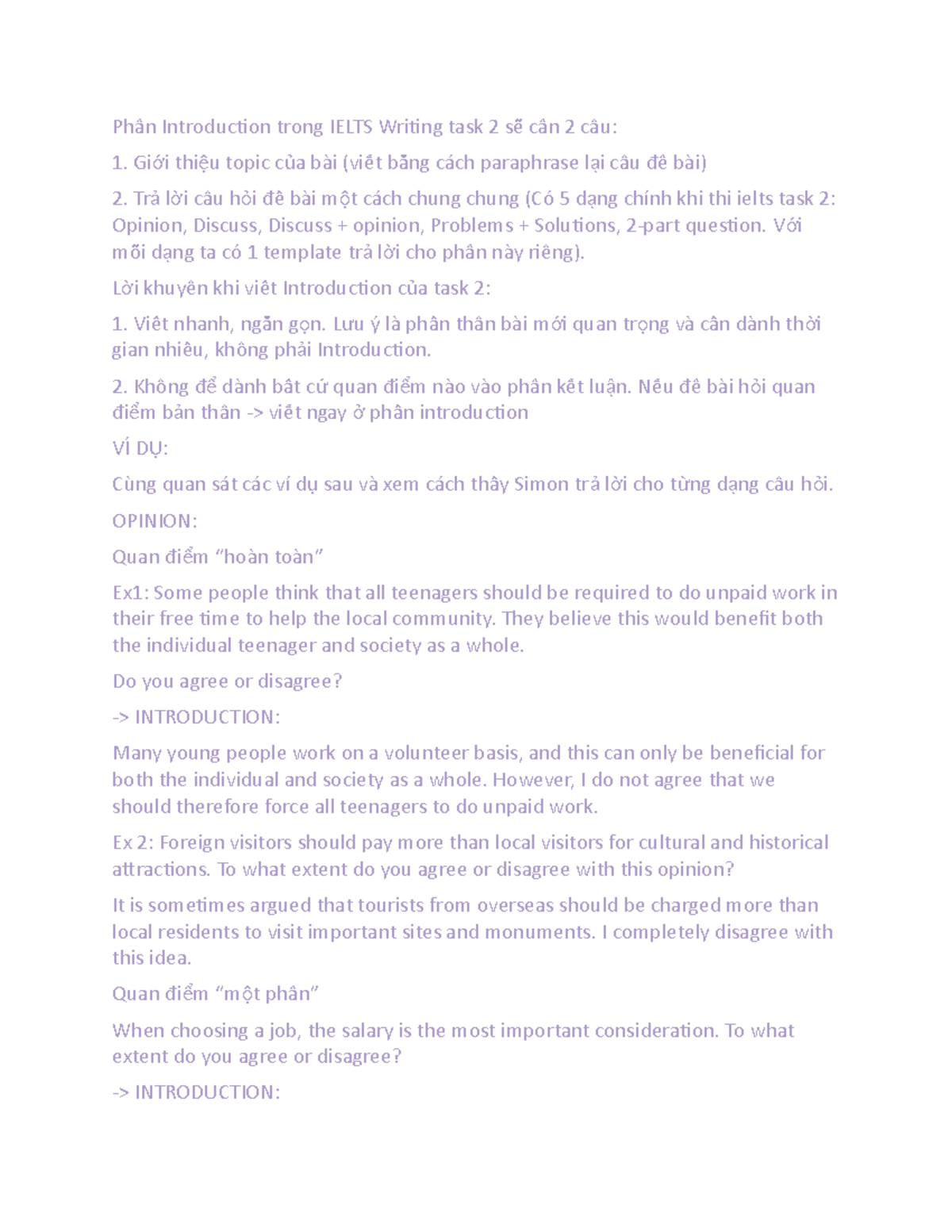 Hướng Dẫn Viết Phần Giới Thiệu trong IELTS Writing Task 2 - Studocu
