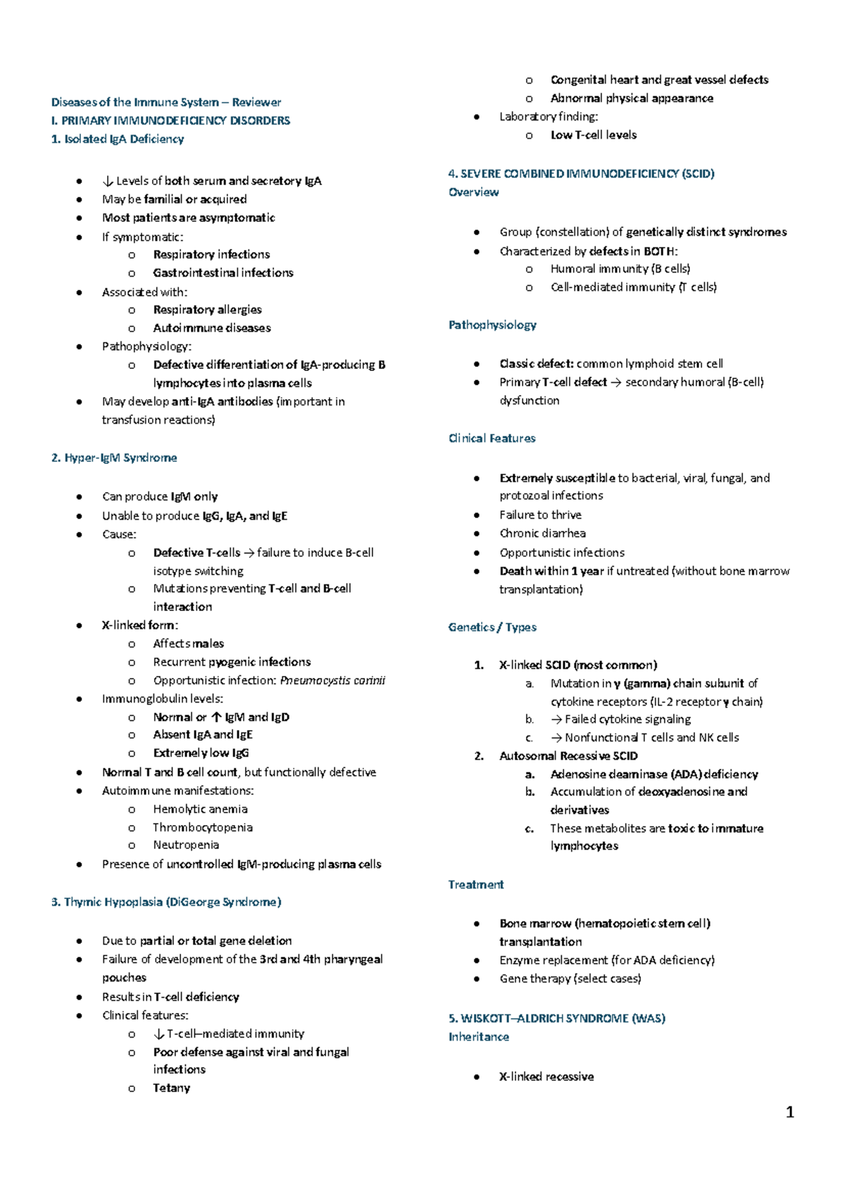 Diseases of the Immune System: Primary Immunodeficiency Disorders ...