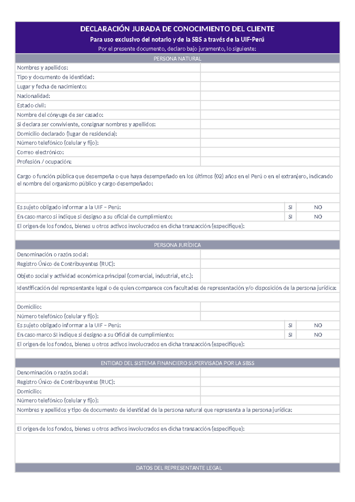 Declaración Jurada de Conocimiento del Cliente - Mapfre 46638 661044 ...