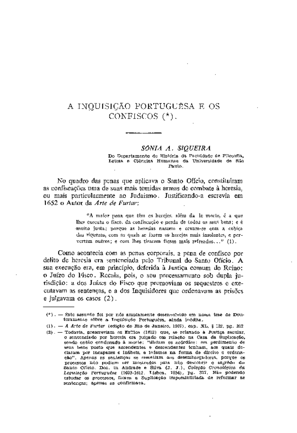 Confiscos e Penas na Inquisição Portuguesa: Uma Análise Histórica - Studocu