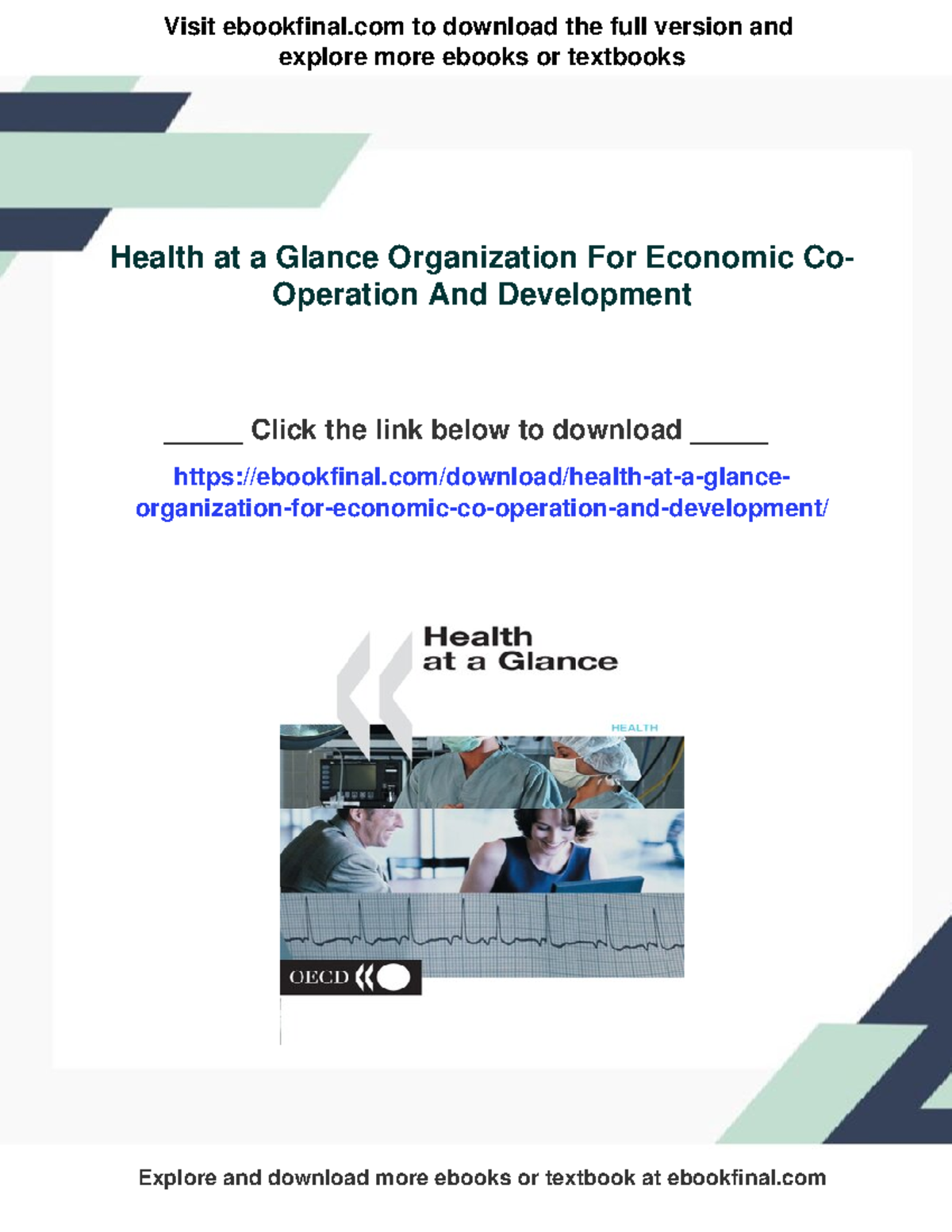 35917 - Health at a Glance: OECD Health Data Insights and Trends - Studocu