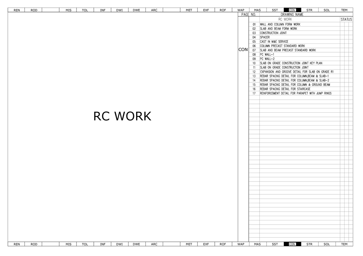 RC WORK Regulation Specification Notes - REN ROD MIS TOL INF DWI DWE ...