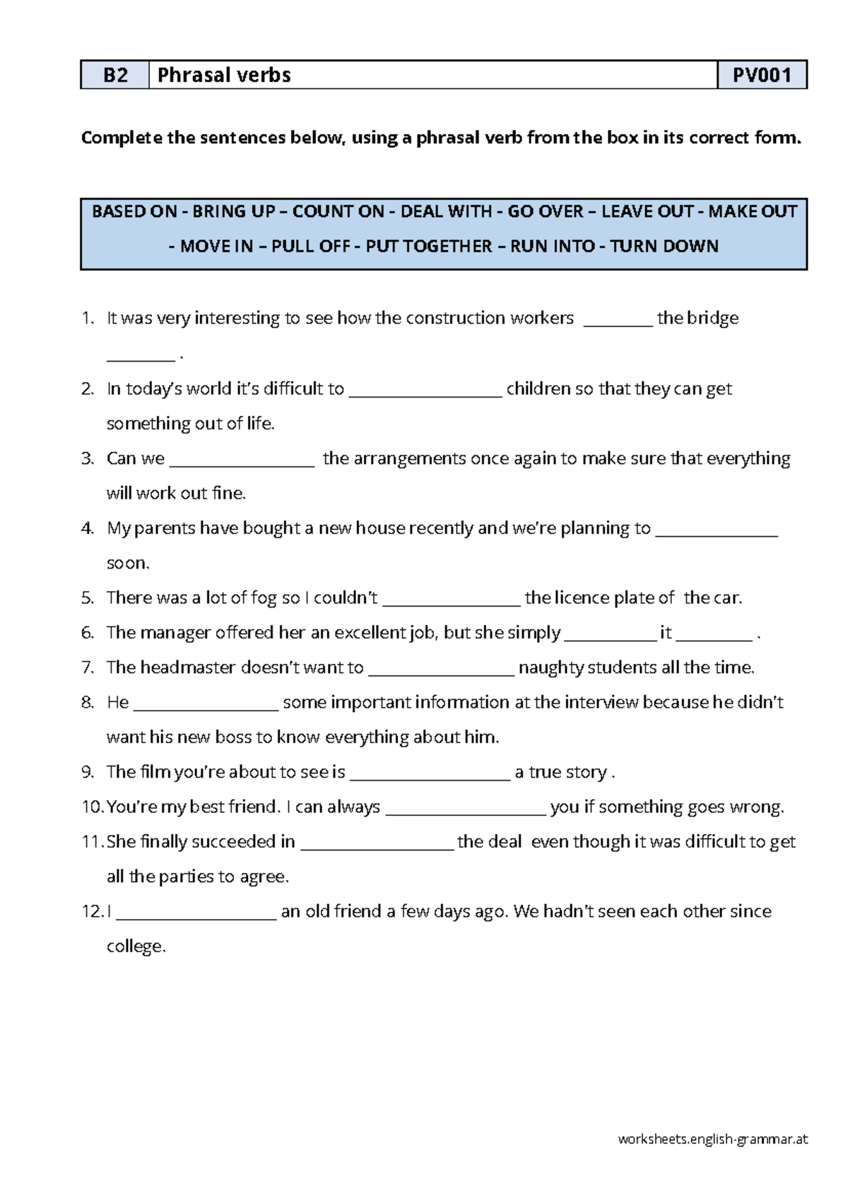 1 phrasal-verbs - Phrasal verbs - worksheets.english-grammar B2 Phrasal ...