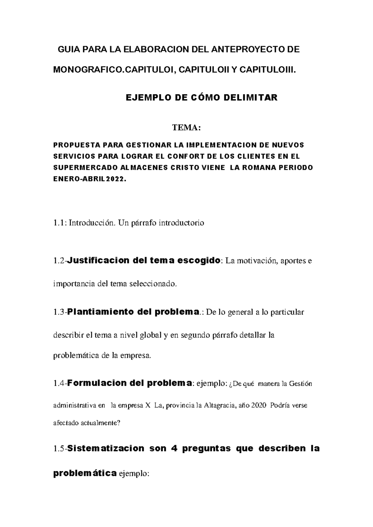 GUIA PARA LA Elaboracion Anteproyecto DE Monografico - GUIA PARA LA ...