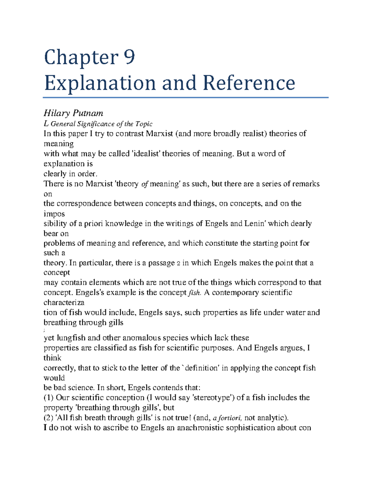 Chapter 9 Explanation and Reference - Chapter 9 Explanation and ...