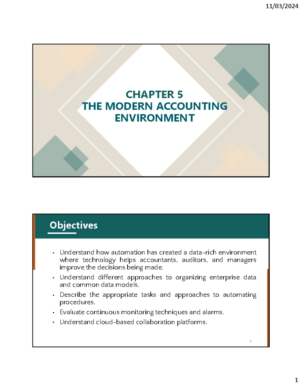 CHAPTER 5 - OVERVIEW OF THE MODERN ACCOUNTING ENVIRONMENT - Studocu