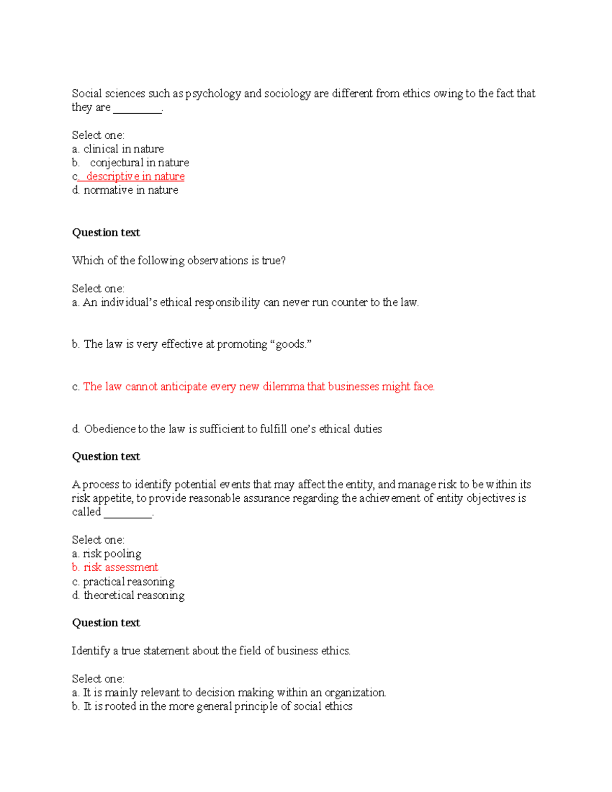Quiz 1&2 - test examples - Social sciences such as psychology and sociology are different from ...