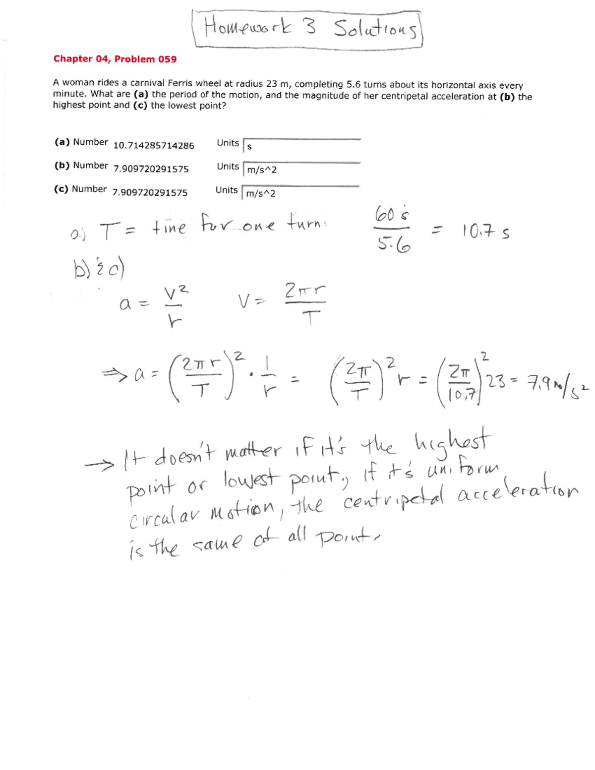 Homework 3 Solutions - Answer key - Homework 3 Solutions Chapter 04 ...