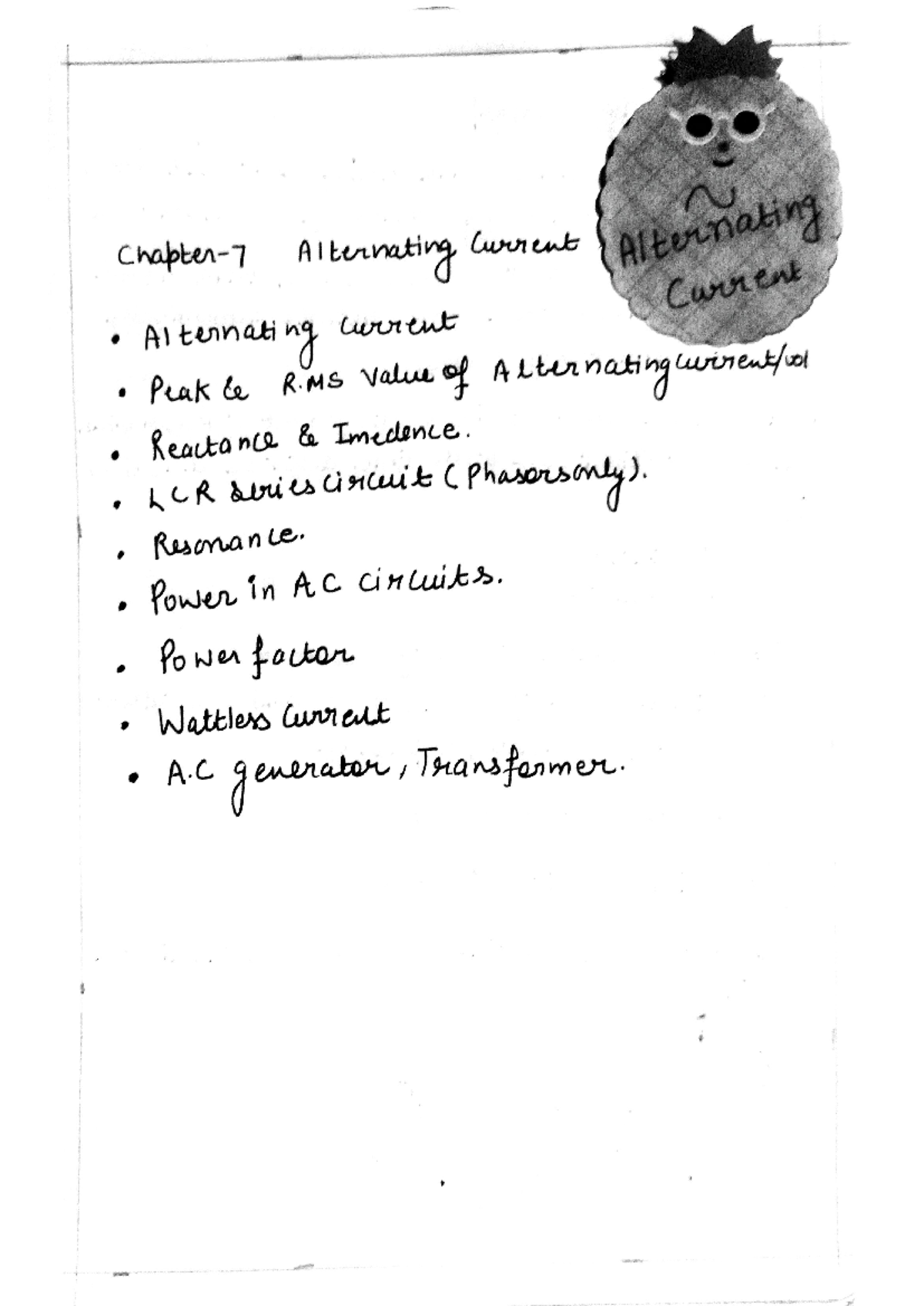 Alternating current - Class 12th best handwritten notes available on ...
