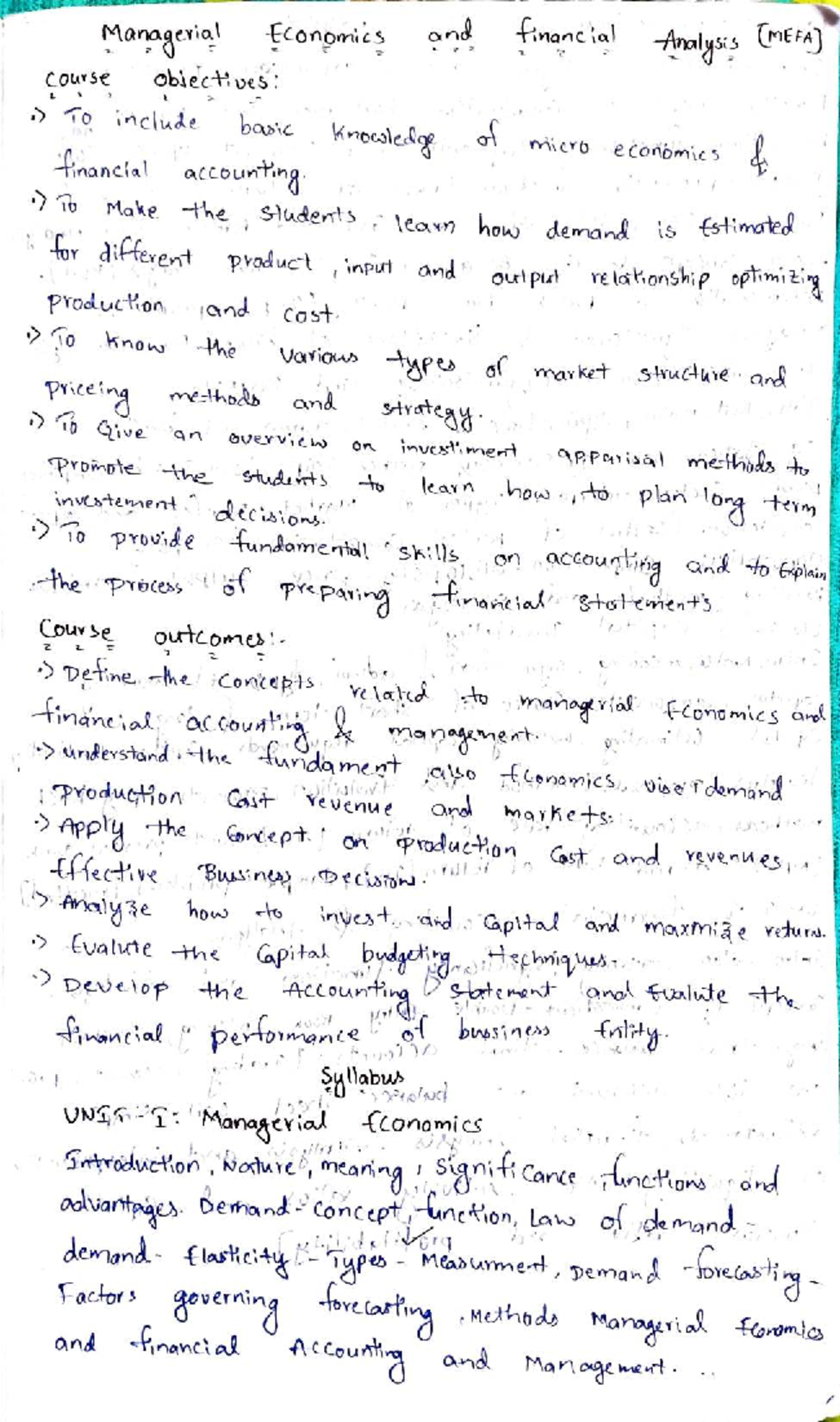 Economics GEAN Course: Demand and Production Analysis Notes - Studocu
