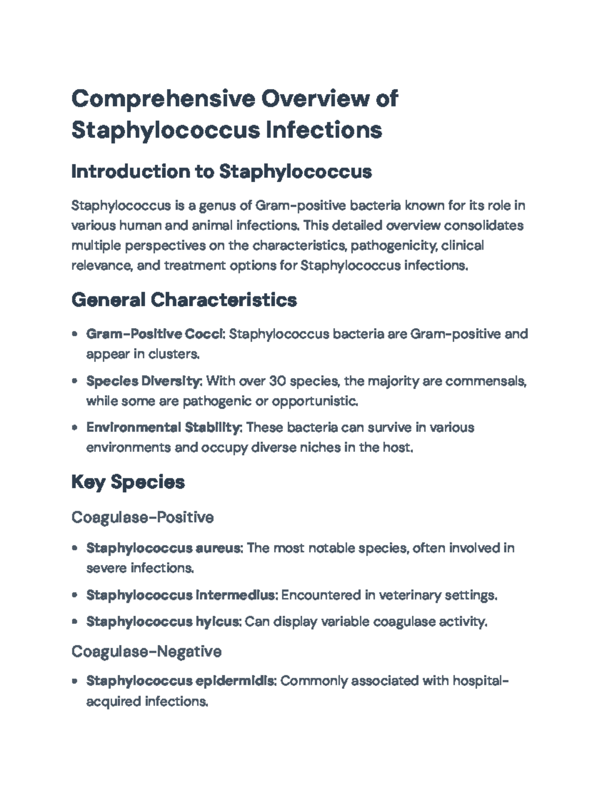 Comprehensive Overview of Staphylococcus Infections: Pathogenicity ...