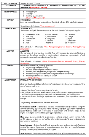 Grade 5 DLL EPP 5 Q4 Week 1 - GRADES 1 to 12 DAILY LESSON LOG School ...