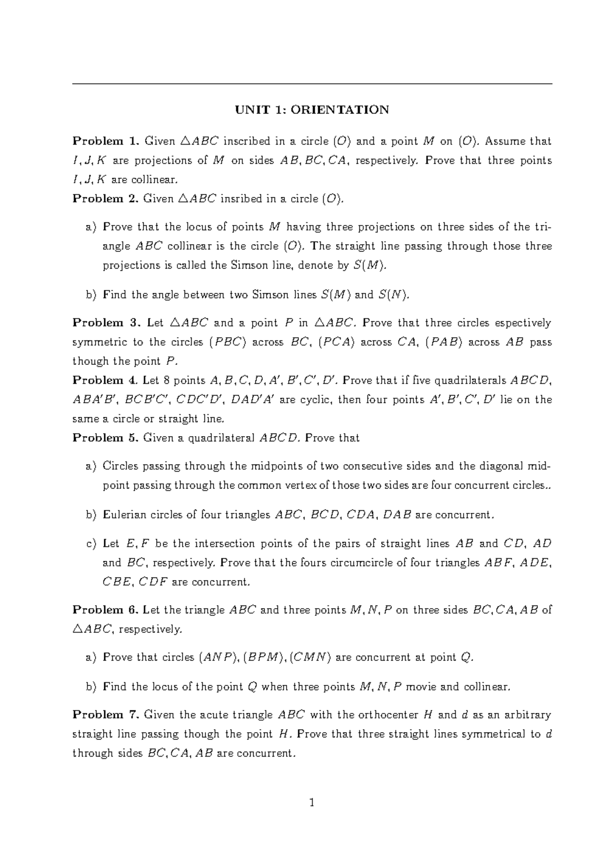 TA-Baitap HHSC - Okjb z - UNIT 1: ORIENTATION Problem 1. Given ABC ...