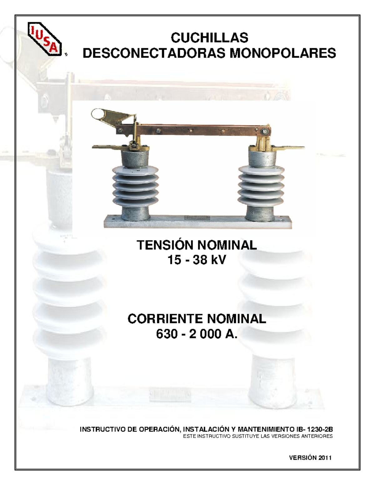 CFE - IB-1230-2B - Instructivo de Cuchillas Desconectadoras Monopolares ...