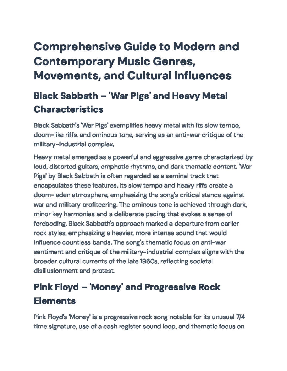 Comprehensive Guide to Modern Music Genres and Cultural Influences ...