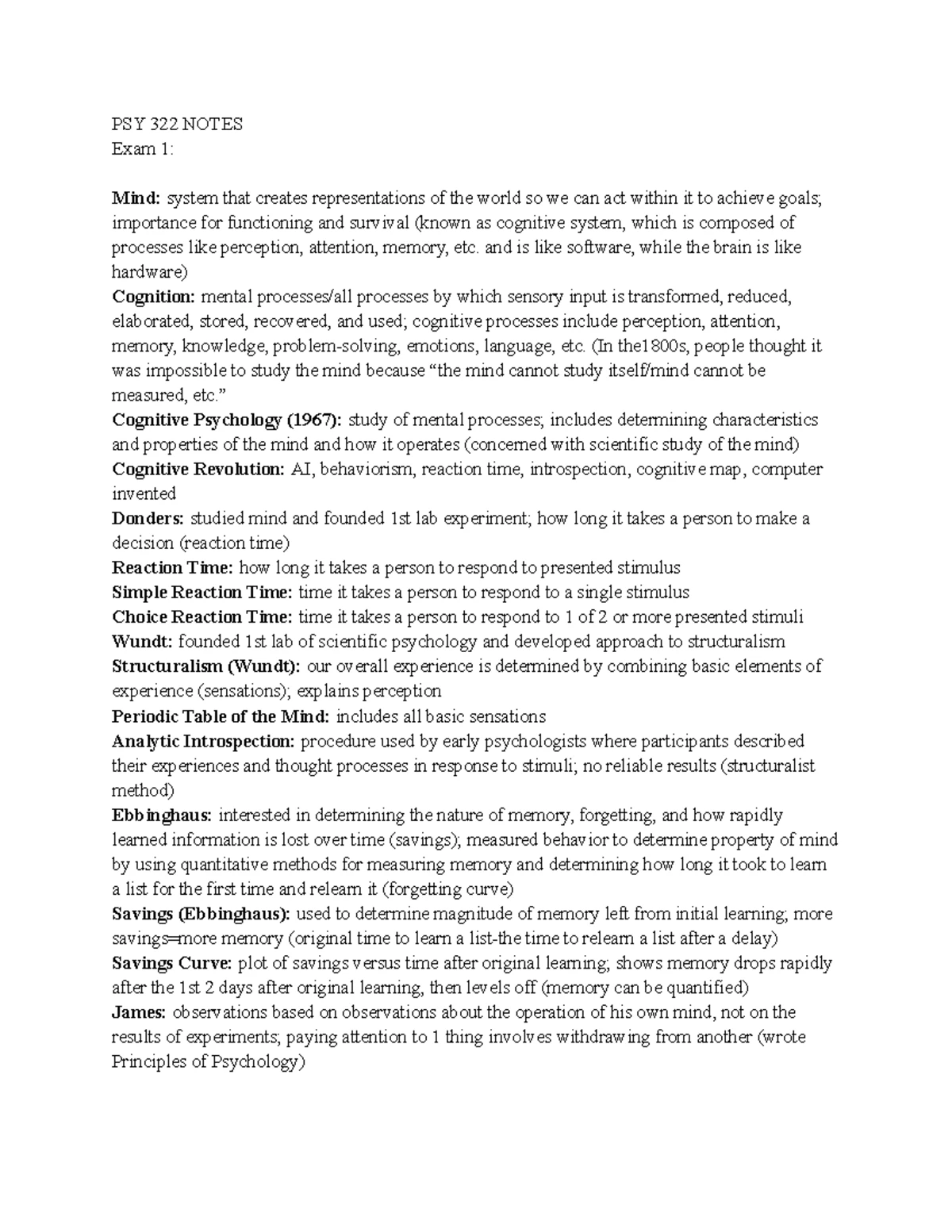 PSY 322 Exam 3 Study Guide - Yeah Chapter 7: Long-Term Memory: Encoding ...