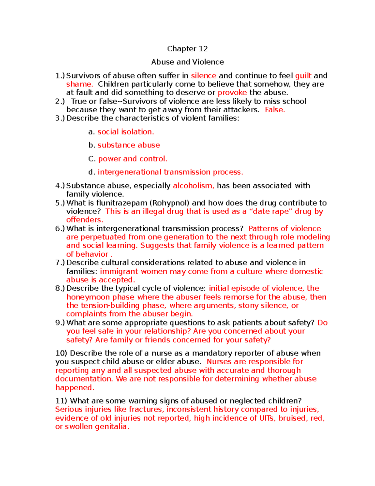 CHAPTER 12: Understanding Abuse and Violence Dynamics - Studocu