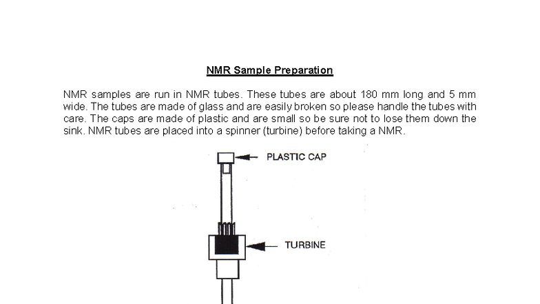 NMR Sample Preparation Guide for 90 MHz NMR Analysis - Studocu