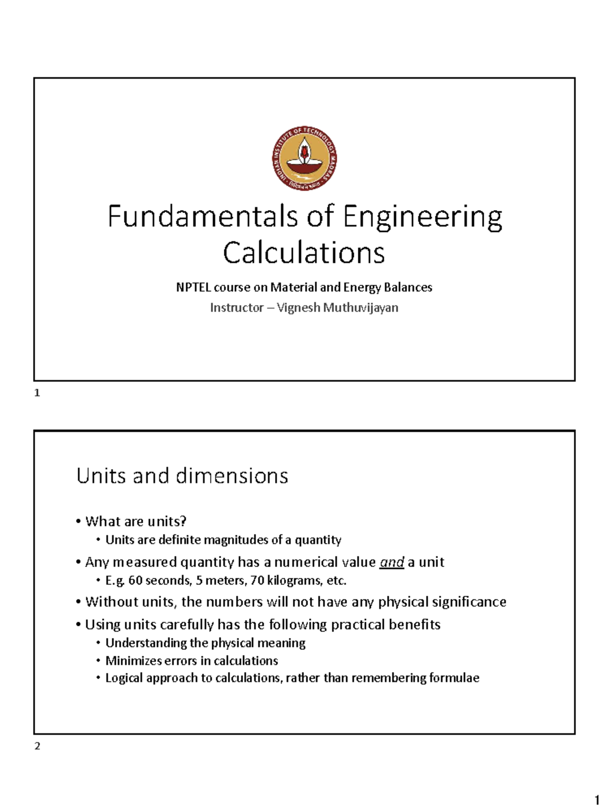 Fundamentals of Engineering Calculations: Material & Energy Balances ...