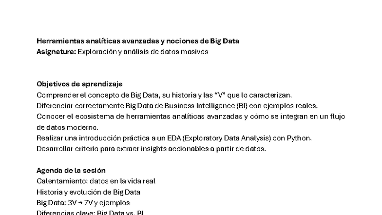 Herramientas Avanzadas de Análisis y Big Data - Exploración de Datos ...