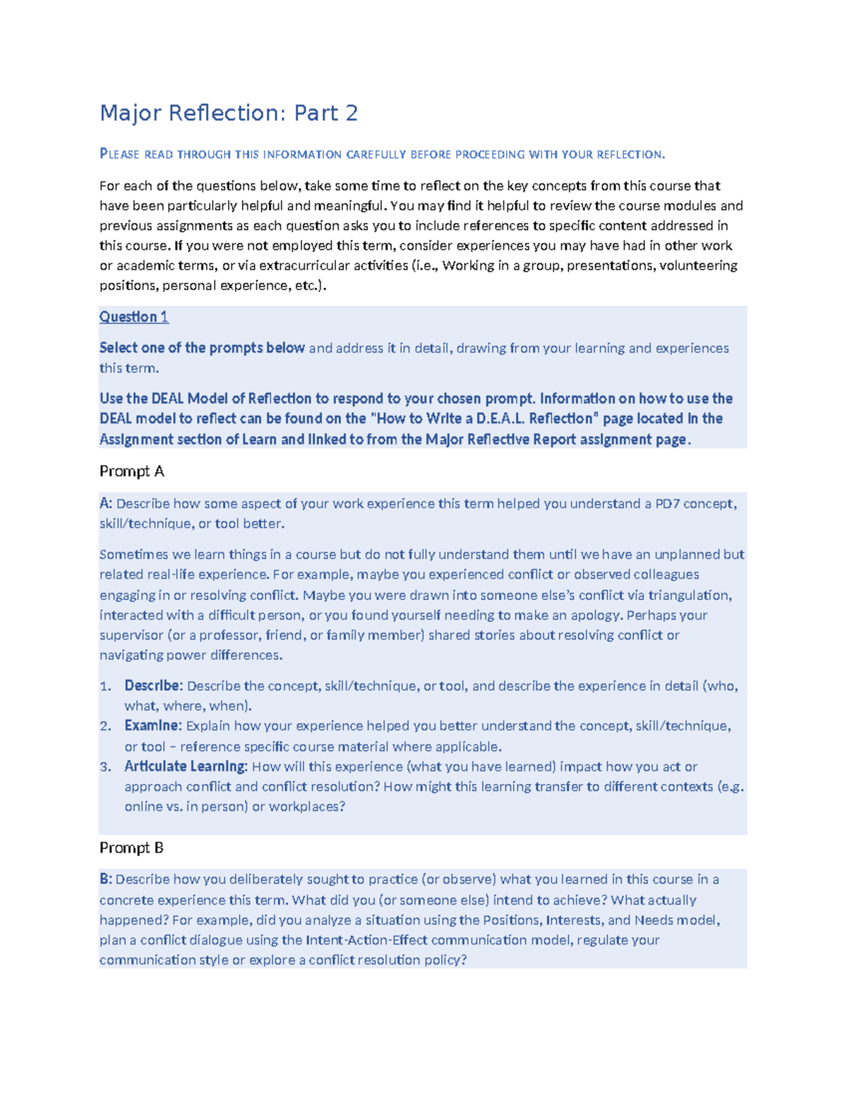 MRR Part 2: Reflecting on Conflict Resolution Skills (PD7) - Studocu