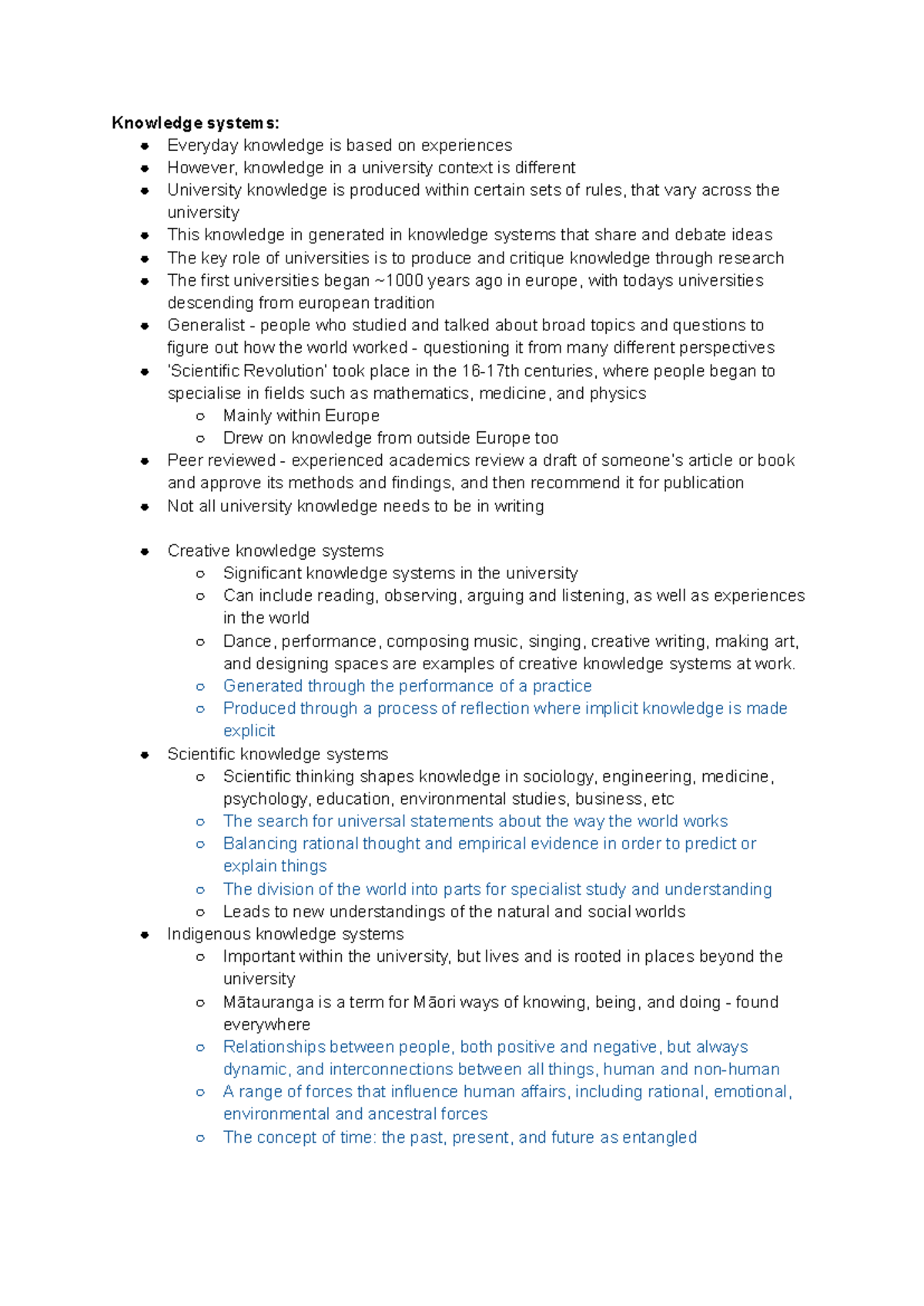 WTRSCI 101: Week 3 Notes on Knowledge Systems and Their Contexts - Studocu